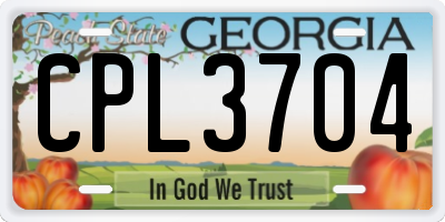 GA license plate CPL3704