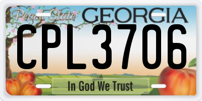 GA license plate CPL3706