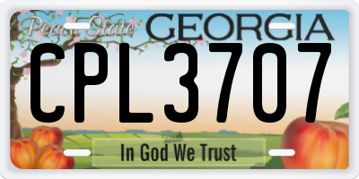 GA license plate CPL3707