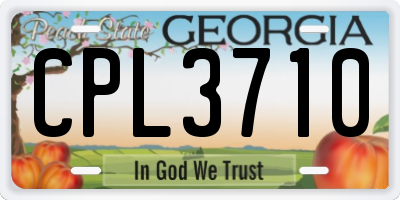 GA license plate CPL3710