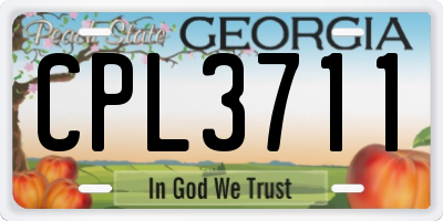 GA license plate CPL3711