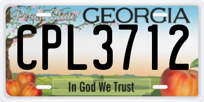 GA license plate CPL3712