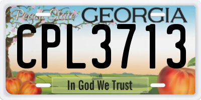 GA license plate CPL3713