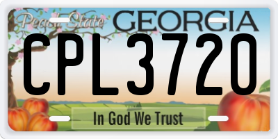 GA license plate CPL3720