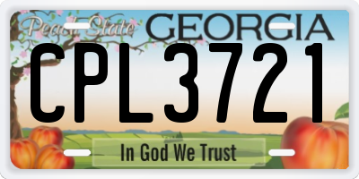 GA license plate CPL3721