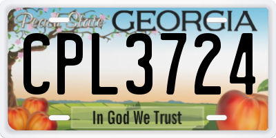 GA license plate CPL3724