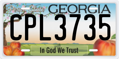GA license plate CPL3735