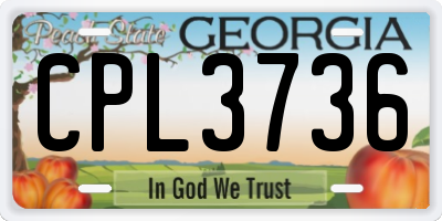 GA license plate CPL3736