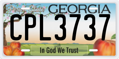 GA license plate CPL3737