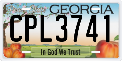 GA license plate CPL3741