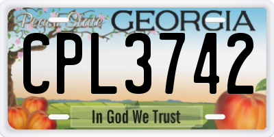 GA license plate CPL3742