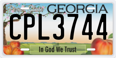 GA license plate CPL3744