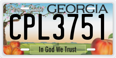 GA license plate CPL3751
