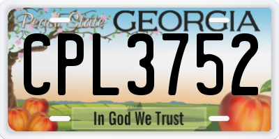 GA license plate CPL3752