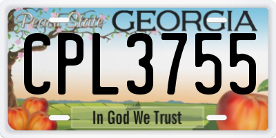 GA license plate CPL3755