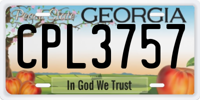 GA license plate CPL3757