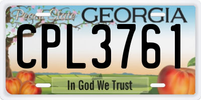 GA license plate CPL3761