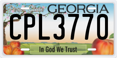 GA license plate CPL3770