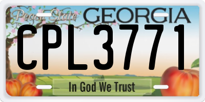 GA license plate CPL3771