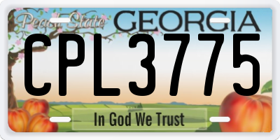 GA license plate CPL3775