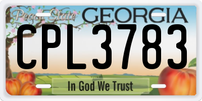 GA license plate CPL3783