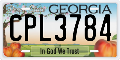 GA license plate CPL3784