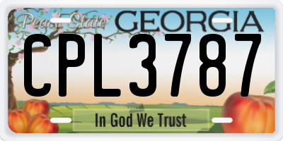 GA license plate CPL3787