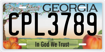 GA license plate CPL3789