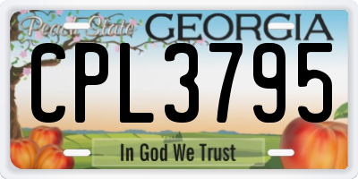 GA license plate CPL3795