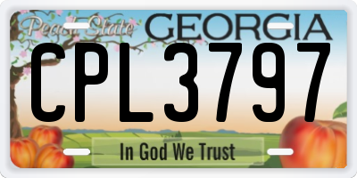 GA license plate CPL3797