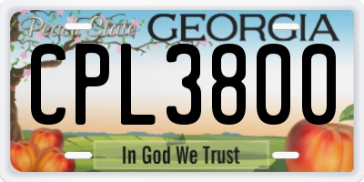 GA license plate CPL3800