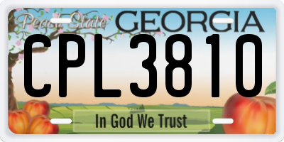 GA license plate CPL3810