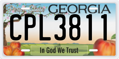 GA license plate CPL3811