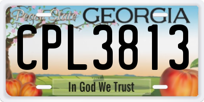 GA license plate CPL3813