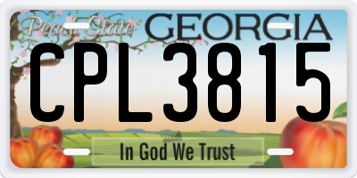 GA license plate CPL3815
