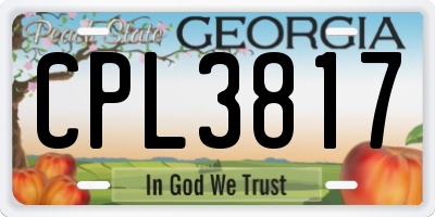 GA license plate CPL3817