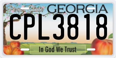 GA license plate CPL3818