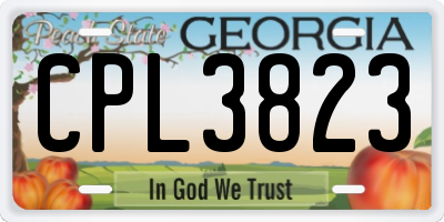 GA license plate CPL3823