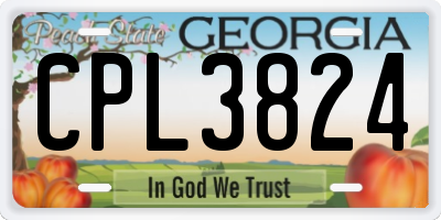 GA license plate CPL3824