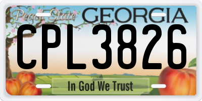 GA license plate CPL3826