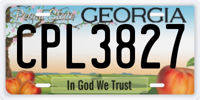 GA license plate CPL3827