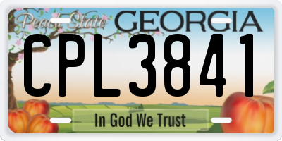 GA license plate CPL3841