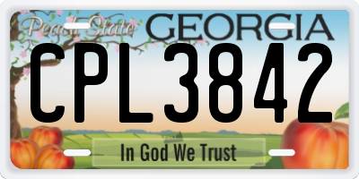 GA license plate CPL3842