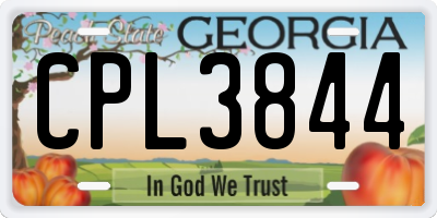 GA license plate CPL3844