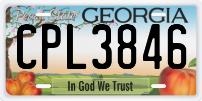 GA license plate CPL3846