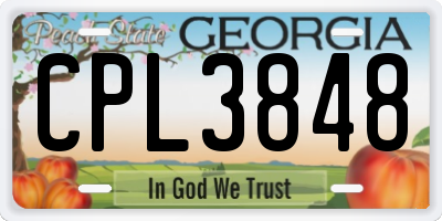 GA license plate CPL3848