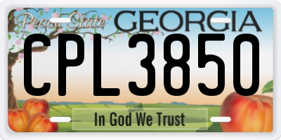 GA license plate CPL3850
