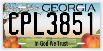 GA license plate CPL3851