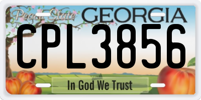 GA license plate CPL3856