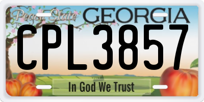 GA license plate CPL3857